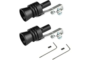 Jawmoy Pack-2 Car Turbo Whistle, Aluminum Turbo Sound Whistle Exhaust Muffler Sound Booster, 4.05" x 2.32" Car Roar Maker Tail Pipe Whistle for Most Cars, Motorcycles (Black)