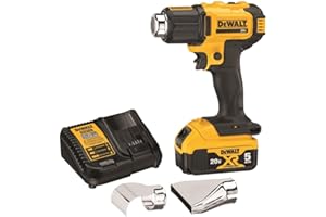 DEWALT 20V MAX Heat Gun Kit, Cordless, Up to 990 Degrees, 42 Minutes of Run Time, LED Light, Battery and Charger Included (DCE530P1)