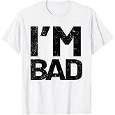 I'm Bad Apparel Unisex-Adults Blue Vintage Design T-Shirt Small
