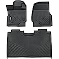 VIWIK Floor Mats Compatible for 2015-2024 F150 SuperCrew/Crew Cab with Front Bucket Seat, Car Mats All Weather Protection Custom Full Set Include 1st and 2nd Row, Automotive Floor Liner TPE Black