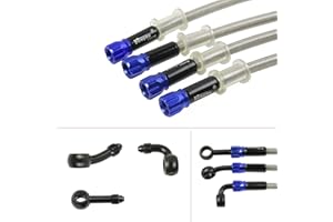 Fireyouracing Motorcycle Brake Hose Braided,400-2400mm AN3 Hydraulic Clutch Tube Oil DOT Fluid Pipe Line Stainless Steel for ATV Dirt Pit Street Racing Bike,Removing Fittings Banjo (Silver/500mm)