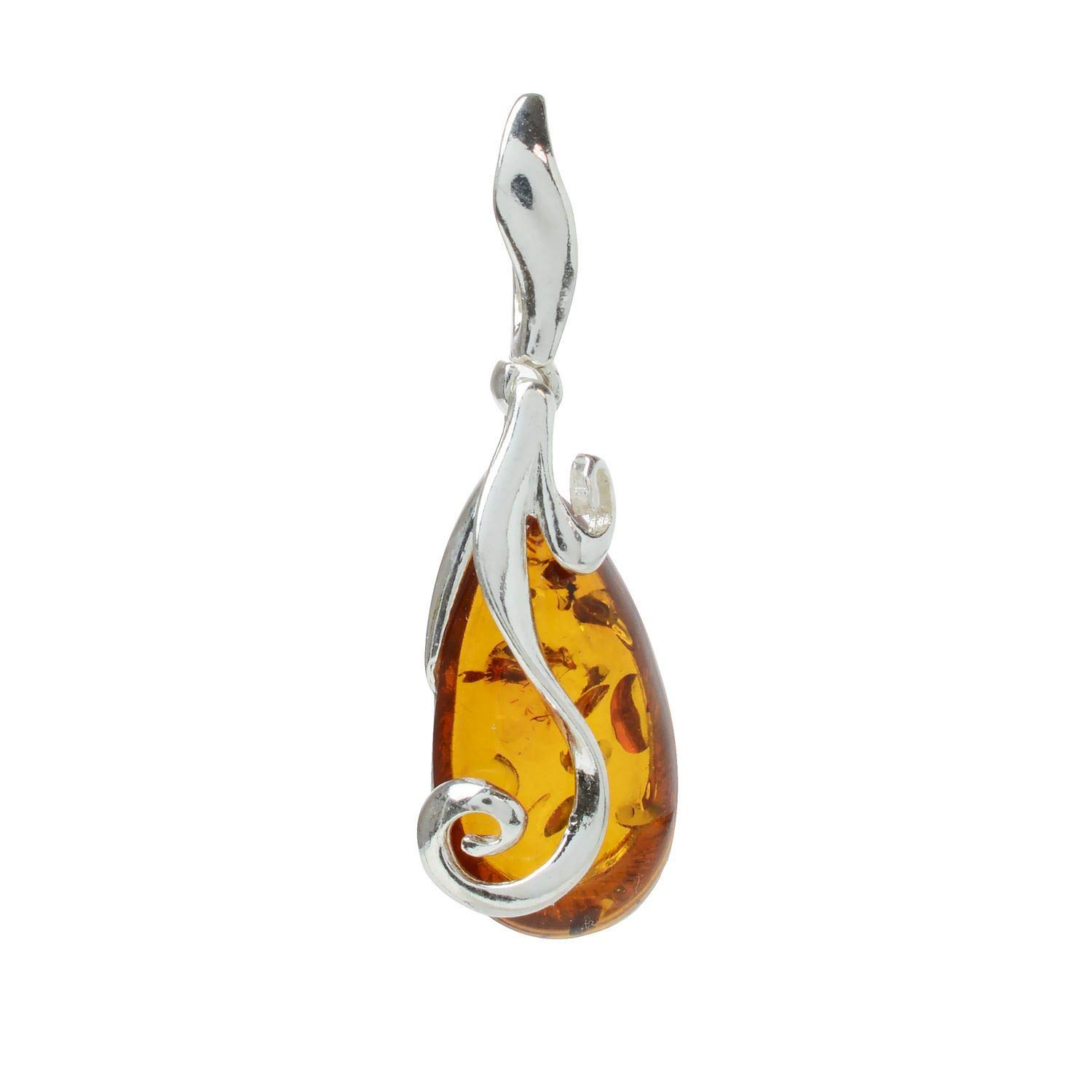HolidayGiftShops Sterling Silver and Baltic Honey Amber Pendant Eliana