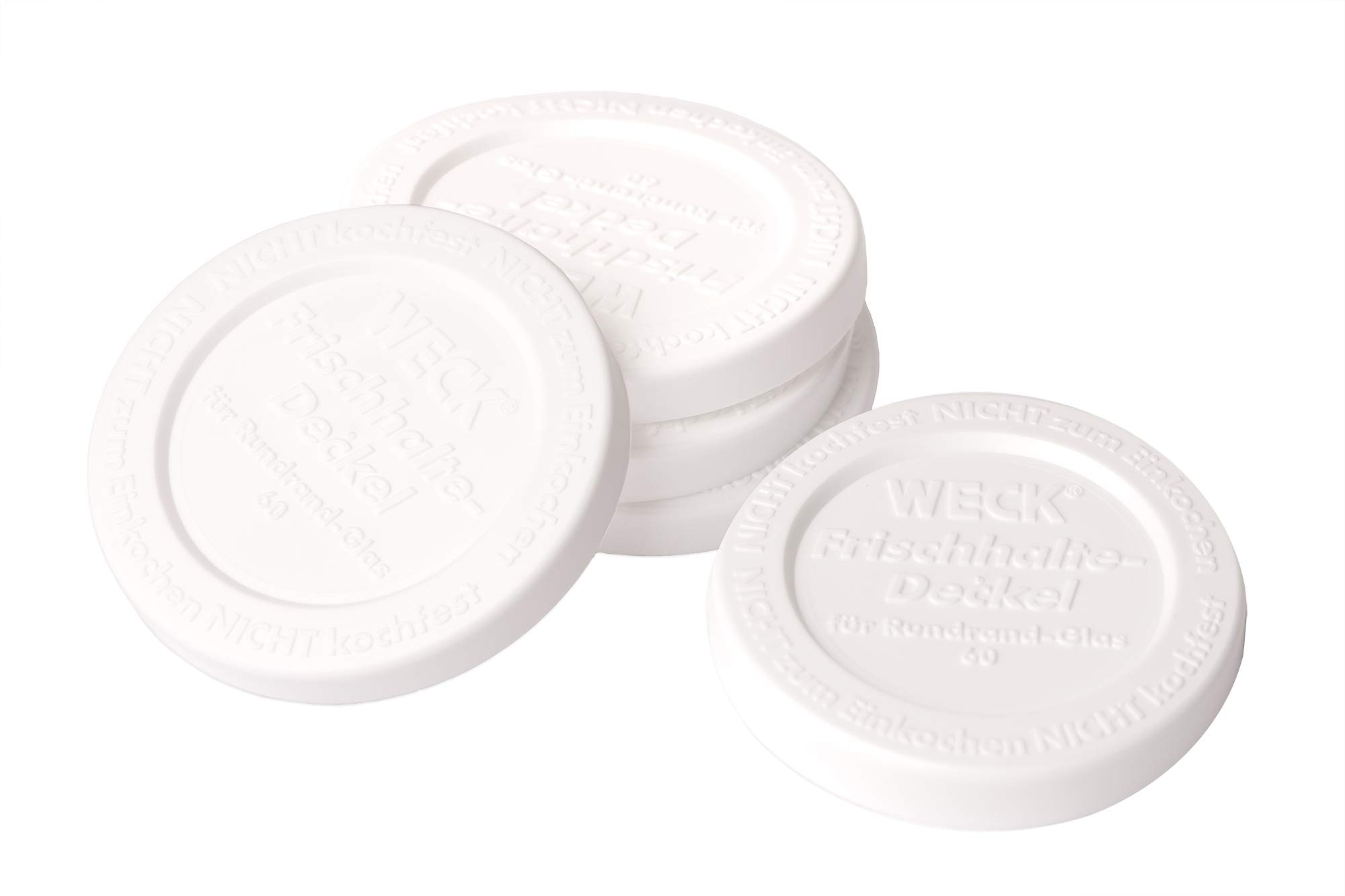 Weck Keep-Fresh Plastic Lid - Diameter 60 mm - White - Pack of 5
