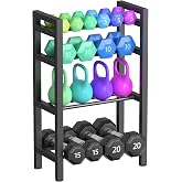 Dumbbell Rack, 4-Tier Weight Rack, Weight Rack for Home Gym, Adjustable Kettlebell Storage Rack, Heavy-Duty Weight Holder, Dumbbell Stand Organizer (Rack Only)