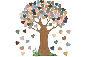 CHIAZLLTA Boho Classroom Tree Bulletin Board Set with Heart Shape Cutouts, Welcome Classroom Bulletin Tree Wall Decors Supplies for School Elementary Teacher Chalkboard