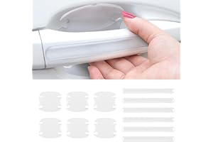 INSAUTO 12Pcs Car Door Handle Scratch Protector，Non-Marking Auto Door Handle Protective Film, Universal for Most Car Handles (Clear)