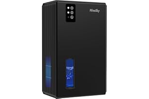 NineSky Dehumidifiers for Home, 95 OZ Water Tank, (1000 sq.ft) Dehumidifiers for Bathroom Bedroom Basement with Auto Shut Off,7 Colors LED Light(Black)