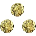 JSBWSFA 3PCS Replica Ancient Greek Coins Collection, Athena and Owl Commemorative Coin, Ancient Greek Mythology Coin for Collectors, Creative Coin Art, Flipping Coin