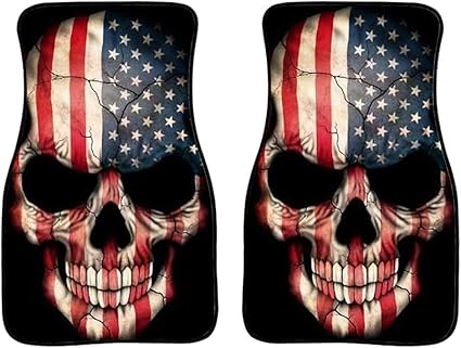 Amazon Com Instantarts American Flag Skull Print Cool 2 Piece Car