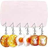 MALOYANVE 3 Pairs Simulated Food Earrings for Women Cute Realistic Dessert Dangle Earrings Set with Bread Fried Egg Chocolate Pastry Charms Kawaii Novelty Jewelry Gifts for Food Lovers