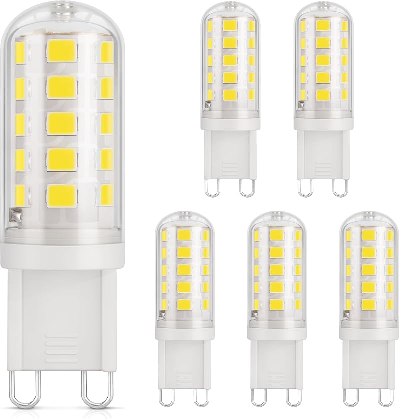 DiCUNO G9 LED Bulbs 6000K Cool White 3W 410LM 6 Pack Not Dimmable