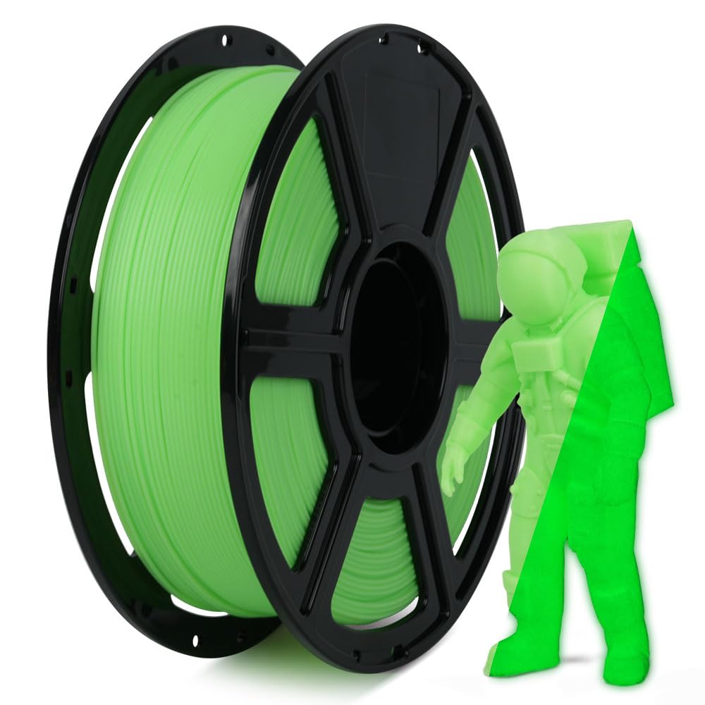 Photo 1 of FLASHFORGE Glow in The Dark Rapid PLA Filament 1.75mm, High Flow Speedy 3D Printer Filament Luminous Green, Max 500mm/s High-Speed Printing, High Brightness and Long-Lasting Glowing Effect