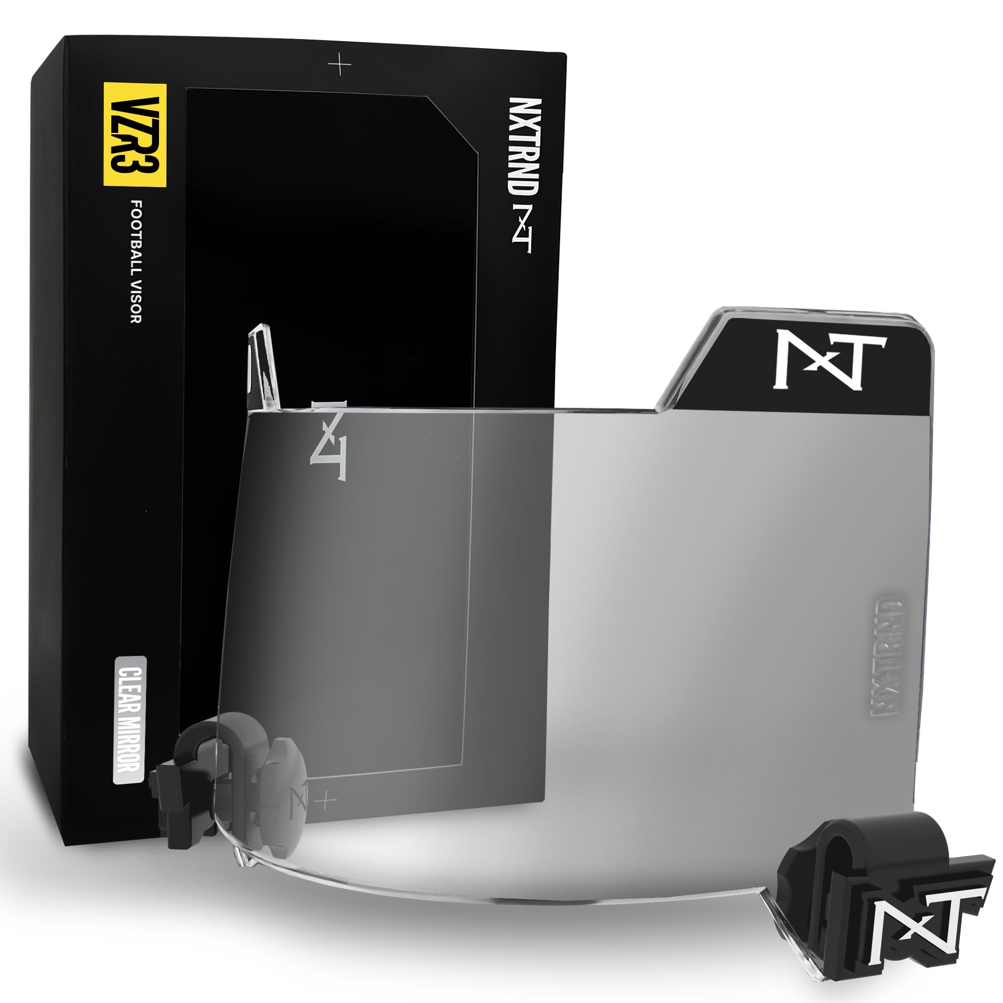 Photo 1 of Nxtrnd VZR3 Football Visor, Curved Lens Technology, Fits Adult & Youth Football Helmets (Clear Mirror)