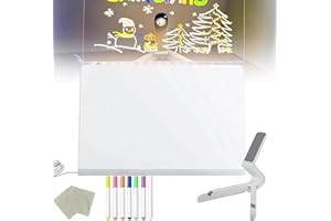 LED Note Board with Colors 7 Pen, Lighted Note Board Glowing Acrylic Message Marker Board,LED Drawing Board with Adjustable S