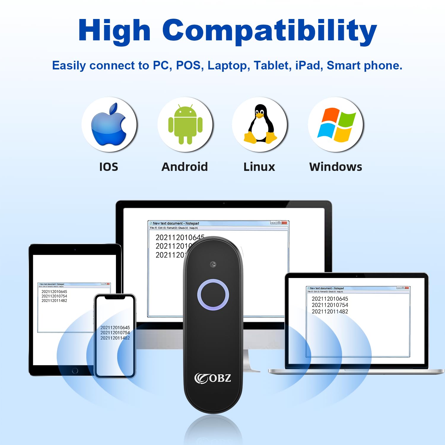 Mua Mini 2D Bluetooth Barcode Scanner 2.4G Wireless Barcode Scanner, 3 ...