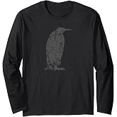 Penguin Vintage Design - Penguin Print Long Sleeve T-Shirt