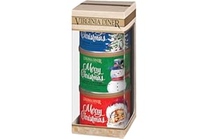 VIRGINIA DINER Virgina Diner Merry Christmas Triplet Gift Set (Peanuts: Butter Toasted, Double Dipped Milk Chocolatey, Salted Virginia), 3 total 10 ounce cans