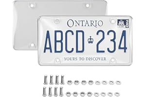 Tanzolx 2-Pack Clear License Plate Cover, Unbreakable Bubble Shield for US/Canada Car Tag, UV Protection, Heavy Duty License 