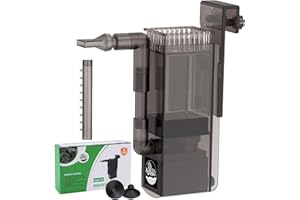 Hygger CO2 Aquarium Surface Skimmer up to 50 Gallon Aquariums, 132GPH Flow Skimmer with Dual Outlet & Wave Maker Function, 6W