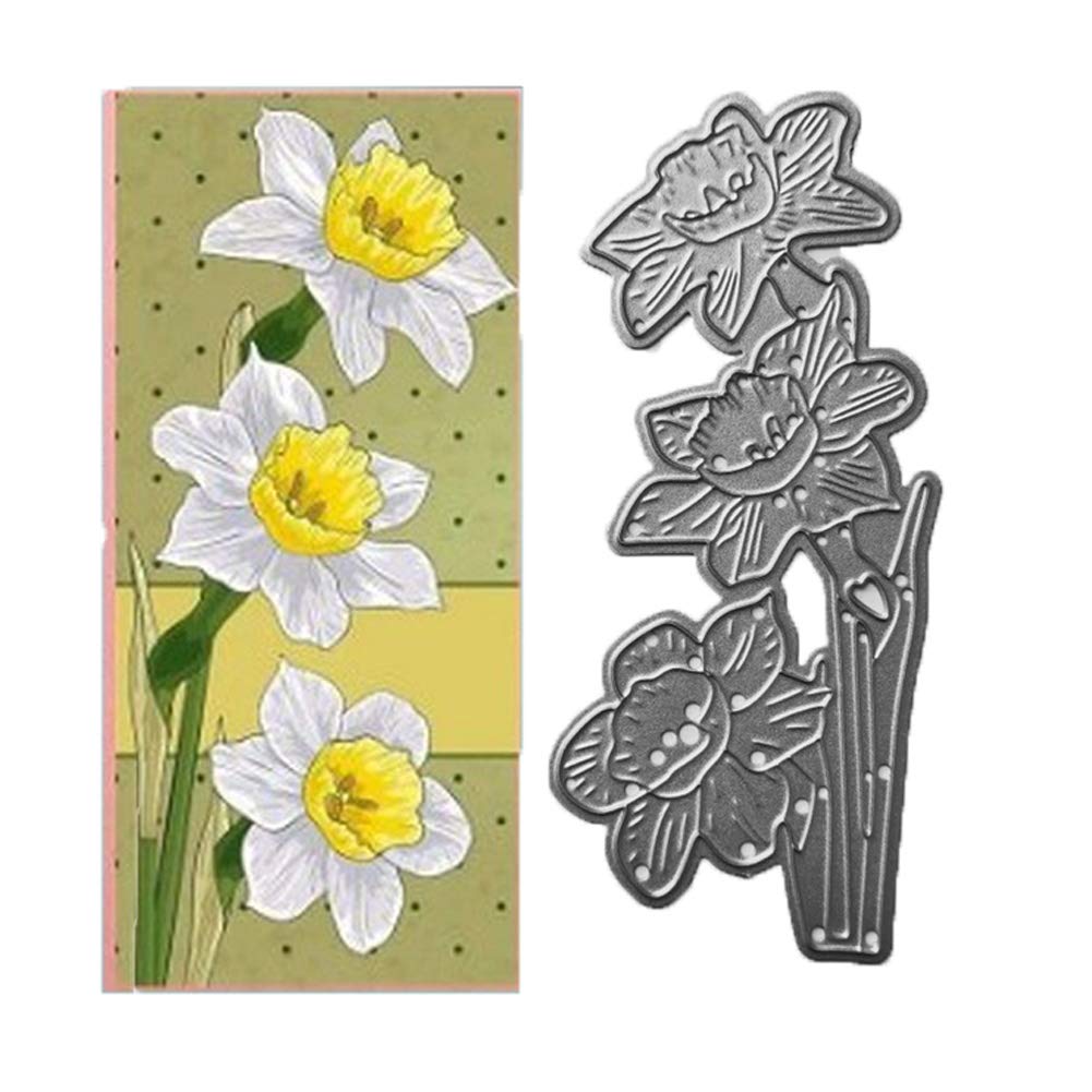 Photo 1 of Daffodil Flower Metal Cutting Dies for Card Making and Scrapbooking 2.2 by 5 Inches Christmas DIY Craft Dies (#23)
