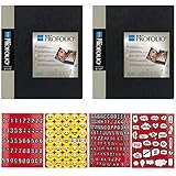 ITOYA 18 x 24 inches Original Art Presentation Book/Portfolio- for Art, Photography, and Documents - Pack of 2 + Scrapbooking Stickers 4 Pages of Emojis, Quotes, Letters & Numbers