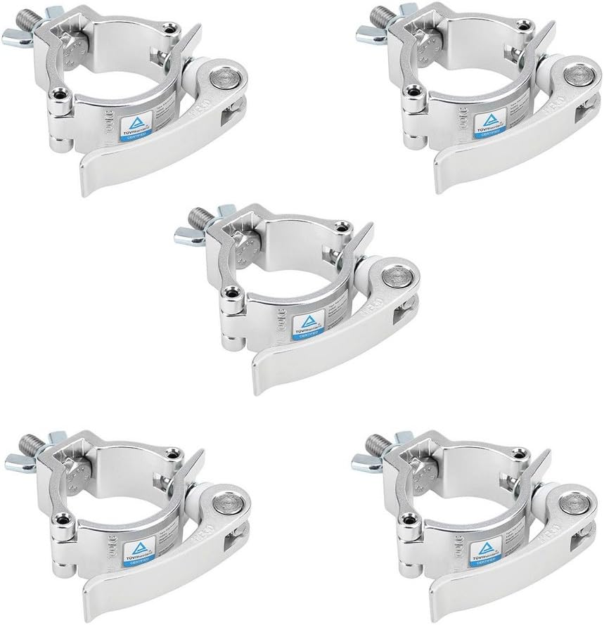 (SET OF 5) ALUMINUM ALLOY 2" 360 QR(QUICK RELEASE) LIGHT DUTY CLAMP - PIPE TRUSS