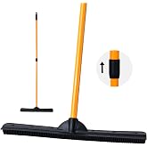 FURemover Pet Hair Removal Rubber Broom, Heavy Duty Cleaning 18" Broom Head | Multi-Surface Rubber Broom with Built in Squeeg