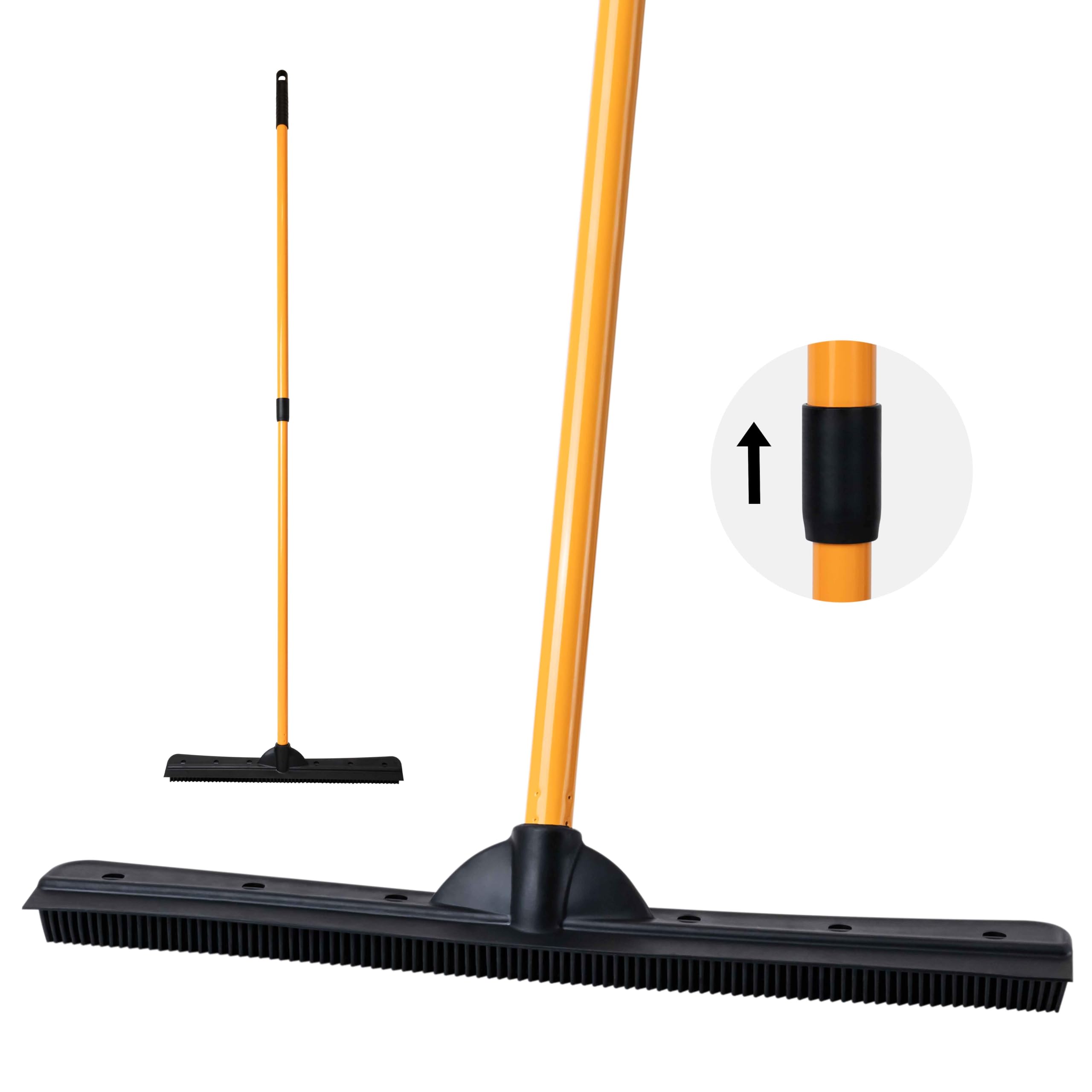 Photo 1 of FURemover PRO Pet Hair Rubber Broom with Squeegee, 58” Telescopic Handle for Carpet, Tile and Hardwood