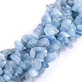 6-8mm Natural Aquamarine Chips Beads for Jewelry Making Freeform 34" JOE FOREMAN