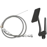 chaofei Universal Aluminum Throttle Pedal Includes Stainless Steel Braided 36" Throttle Cable Kit Compatible with GM Chevy Fit for Ford Mopar Street Rod Gas Pedal with 36" in Throttle Cable Kit