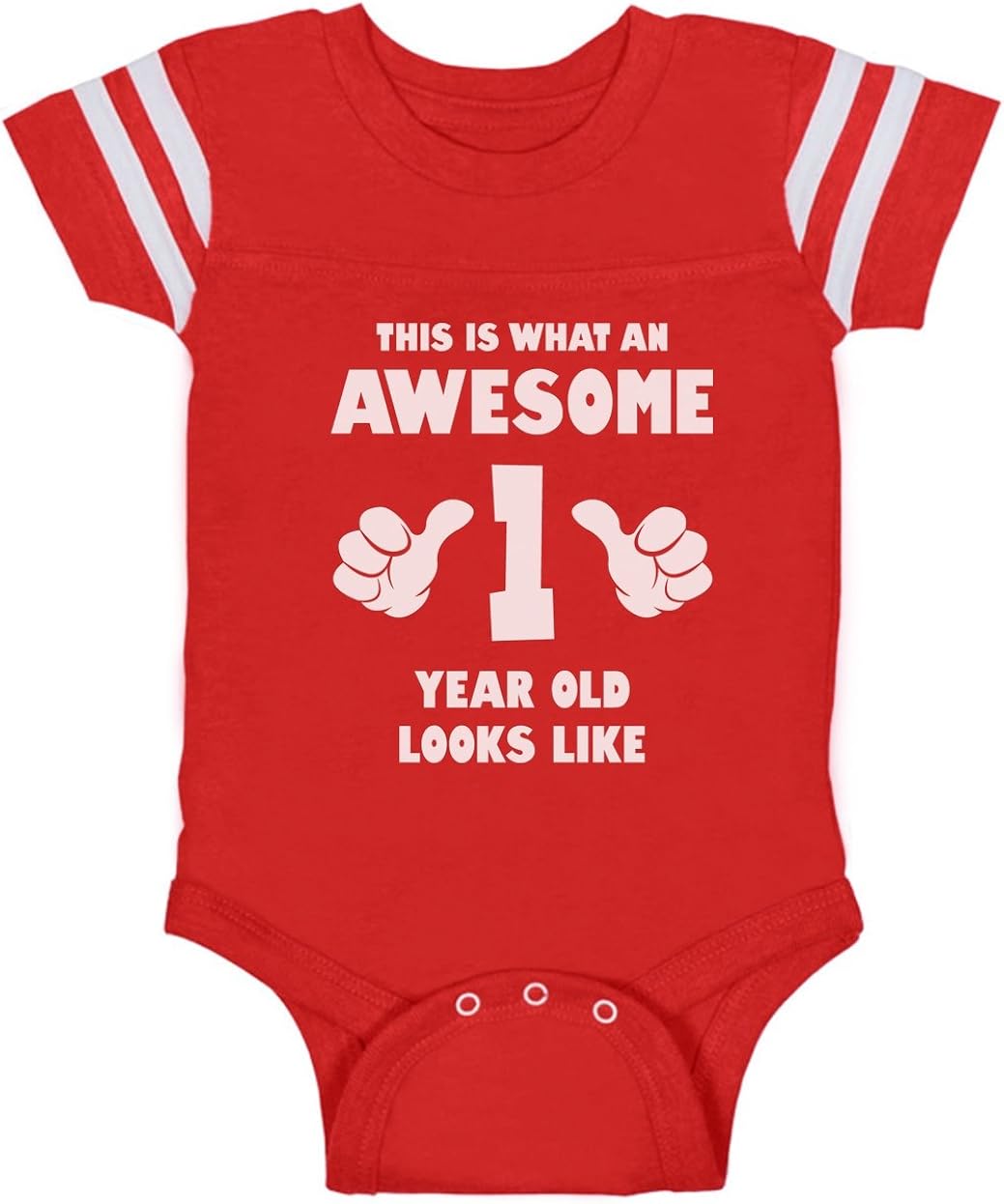 This is What an Awesome One Year Old Looks Like Funny Baby Jersey Bodysuit: Clothing