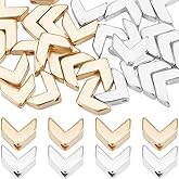 Beebeecraft 40Pcs 2 Colors Arrow Beads 24K Gold and 925 Sterling Silver Plated Brass Metal Loose Spacer Beads for Jewelry Making Bracelet Necklace DIY Crafts