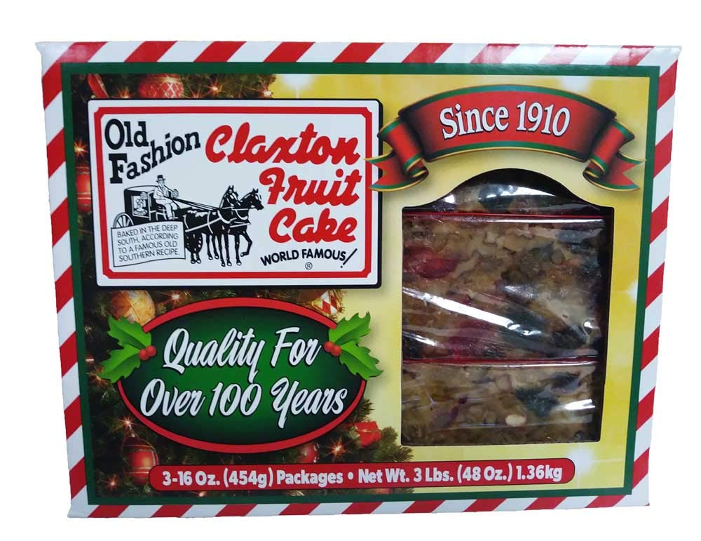 Old Fashion Claxton Bakery Fruit Cake World Famous Quality Tradition 3 Lbs.