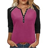 Womens 3/4 Sleeve Tops and Blouses Plus Size