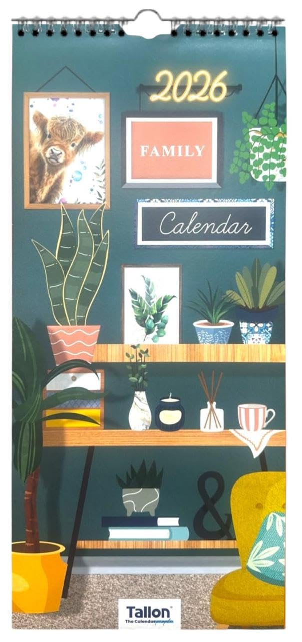PSO 2026 Family Organiser 5 Columns Calendar Planner Month to View Long Wall Calendar (Home)