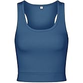 Bra30 Women's Sporty-Racerback Half Tank with Fitted Band Sport Style Top