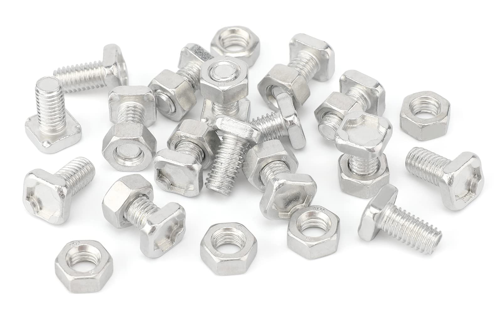50 Sets Greenhouse Nuts and Bolts, Hex Nuts and Square Head Bolts for Installing and Fixing Greenhouse