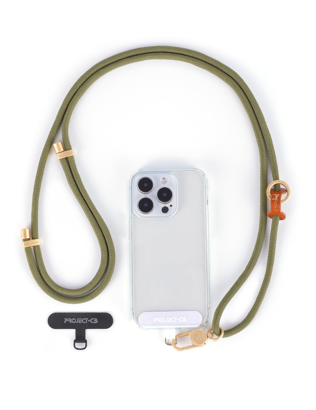 project-cb Cell Phone Lanyard 1,Tether Tab 2,Adjustable Crossbody Strap,Lanyards for Around the Neck,Rope Strap (Green-G)