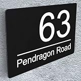 EDSG House Numbers Plaques Outside 195mm x 130mm Black Aluminium Composite view 1