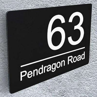 EDSG House Numbers Plaques Outside 195mm x 130mm Black Aluminium Composite