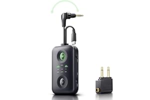 SUNNYMARK Bluetooth Transmitter Receiver with Qualcomm aptX Adaptive, 2 in 1 USB C/180° Rotatable Aux Bluetooth Adapter - Airplane Travel Essentials, BT 5.4 Receiver, Dual Link (for Headphone)
