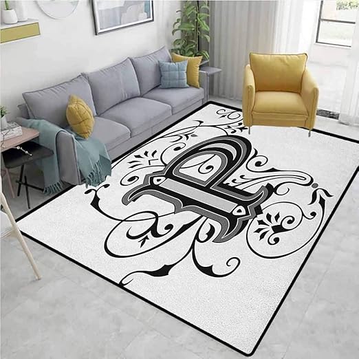 Amazon Com Letter P Southwest Area Rug For Living Room Floral