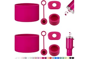 HYZ 8 Piece Accessories for Stanley Cup, Silicone Spill Proof Stopper Set and Protective Boot Including Straw Cover Cap for Stanley H2.0 20oz 30oz 40oz Tumbler, Cosmo Pink