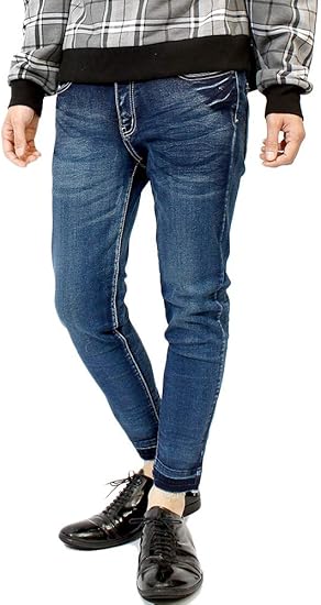 Amazon スキニーパンツ メンズ カットオフ ストレッチ ユーズド加工 スリムフィット ジーンズ 9分丈 アンクルパンツ ジーンズ 通販 Amazon スキニーパンツ メンズ カットオフ ストレッチ ユーズド加工 スリムフィット ジーンズ 9分丈 アンクルパンツ ジーンズ 通販