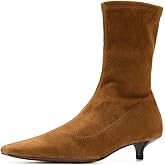 Madewell Women's Ciel Kitten Heel Glove Bootie-Suede Ankle Boot