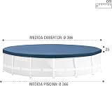 Intex Debris Weather Cover 12ft Frame Pools 28031 with Overhang Rope Drain Holes view 4