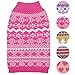 Blueberry Pet 5 Patterns Vintage Tinsel Knit Fair Isle Dog Sweater in Hollywood Cerise, Back Length 12