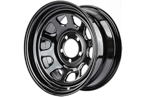JEGS D Window Wheel | 15” x 7” | 5 x 4.5” Wheel Bolt Pattern Spacing | -6 mm Offset | 3.75” Backspacing | Powder Coated Black Steel | 3.27” Center Bore