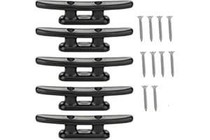 5 Pack Heavy-Duty 6" Nylon Boat Cleat Dock with Stainless Steel Screws - Corrosion-Resistant Marine Dock Cleats for Boats/Kay
