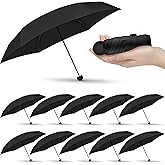 Sweetude 12 Pcs Travel Mini Umbrellas for Purse Bulk Folding Compact Lightweight Windproof UV Pocket Collapsible Umbrella for Kids Backpack Rain Wedding Party Women Girls